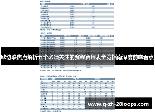 欧协联焦点解析五个必须关注的赛程赛程表全览指南深度前瞻看点 欧协联焦点解析五个必须关注的赛程赛程表全览指南深度前瞻看点